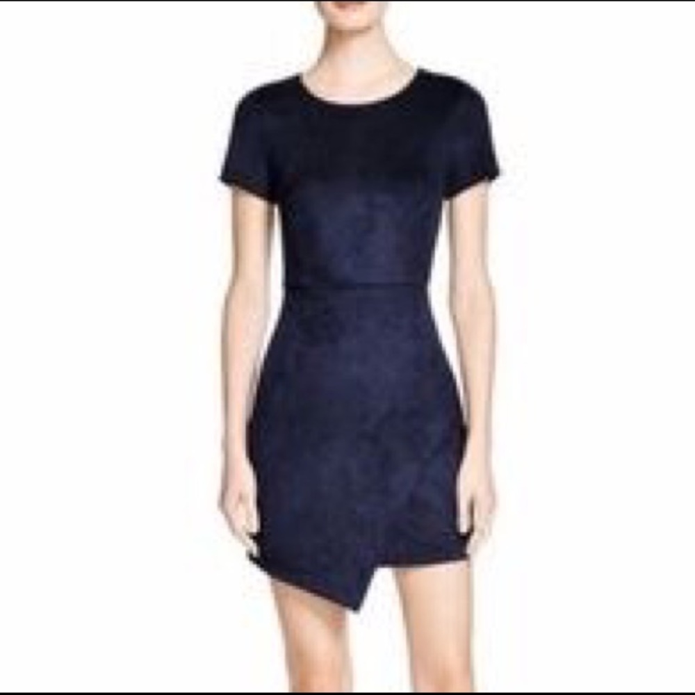 Aqua Bloomingdale’s faux suede wrap dress